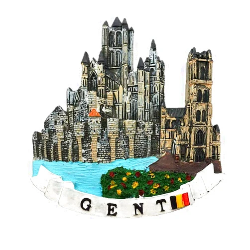 MUYU Magnet 3D Ghent Belgium Fridge Magnet Tourist Souvenir Gift Collection Home & kitchen Decoration Magnetic Sticker Gent Belgium Refrigerator Magnet