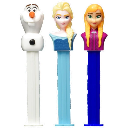 PEZ Candy Disney Frozen Rolls & Dispenser Bundle - Set of 3 Characters (Ann, Elsa and Olaf),Multi-colored