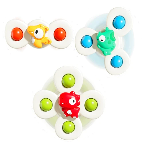 ALASOU 3PCS Suction Cup Spinner Toys for 1 Year Old Boy Girl|Spinning Top Baby Toys 12 18 Months|1 2 Year Old Boy Birthday Gift|Bath Toys for Kids Ages 1-3|Sensory Toys for Toddlers 1-3