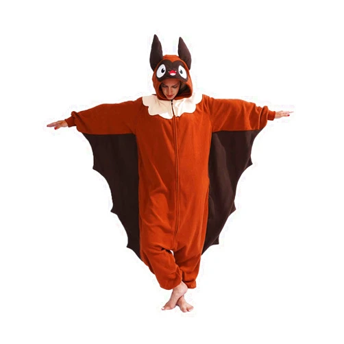 vavalad Adult Bat Onesie Pajamas Animal Cosplay Costume Halloween One-Piece Jumpsuit for women men