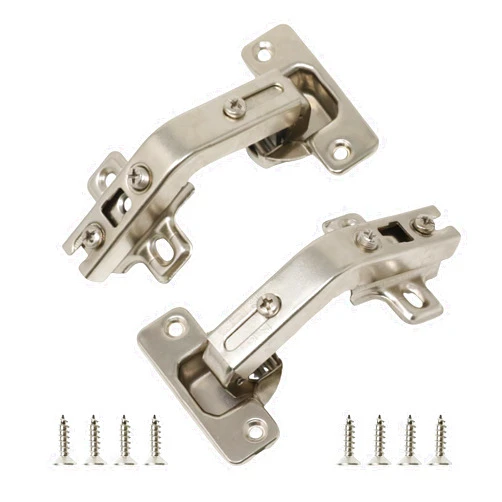 yueton 2 Pack 135 Degree Cabinet Hinges Face Frame Plate Full Overlay Concealed for Cupboard Folded, Folden Door, Corner Kitchen Cabinet