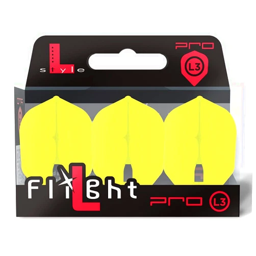 LSTYLE Dart Flights: L3 PRO Shape - for Soft Tip and Steel Tip Darts - Yellow