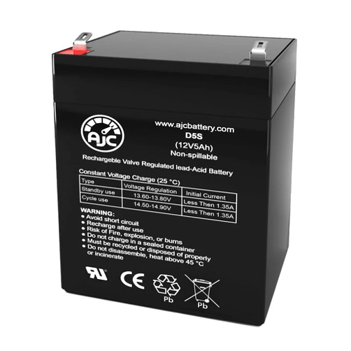 AJC Battery Compatible with Leoch DJW12-5.4 12V 5Ah Sealed Lead Acid Battery