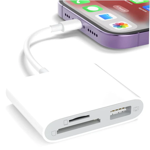 SZHAIYIJIN SD Card Reader for iPhone, Memory Card Reader with USB Camera Adapter Plug and Play Trail Game Camera SD Card Viewer Supports SD and TF Card Micro SD Card Adapter for iPad No App Required