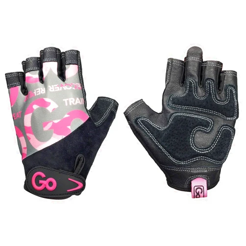 GoFit GF-WLG-L/PC Women’s Premium Leather Elite Trainer Gloves (Large/Pink Camo),Black