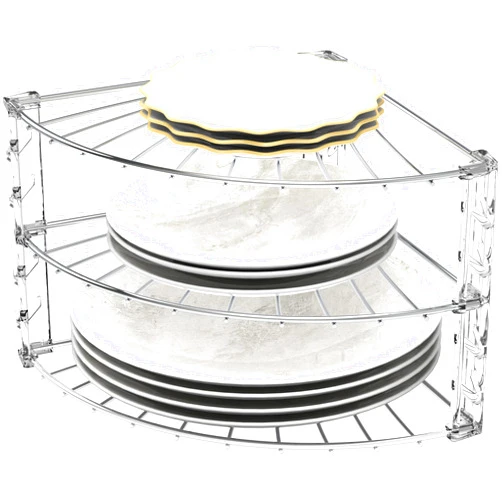 Simple Houseware 3-Tier Counter Corner Shelf Organizer, Chrome