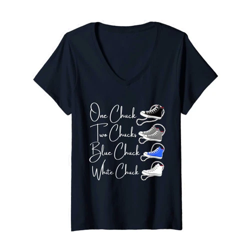 Chucks and Pearls Teachers Melanin Divine Nine Womens Chucks and Pearls Divine Nine Black Girl Magic Blue White V-Neck T-Shirt