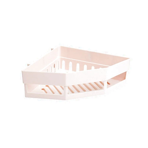 SHIBOHAN Shelf Bathroom Corner Wash Rack Bathroom Non-Marking Wall Mounted Triangle Storage Rack Non-Perforated Bathroom Decoration (Color : Beige, Size : A)