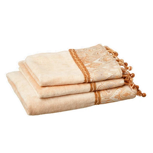 Sherry Kline Mandalay Embellish Towel Set -1 Bath Towel 1 Hand Towel & 1 Wash Cloth,Quick Dry & Elegant, Durable & Machine Washable, Soft & Absorbent Bathroom Towels (Cotton, Taupe, 3 Piece)