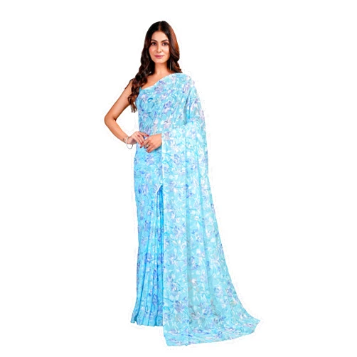 Garden Vareli Summer Roganza Viscose Brasso Floral Print Saree