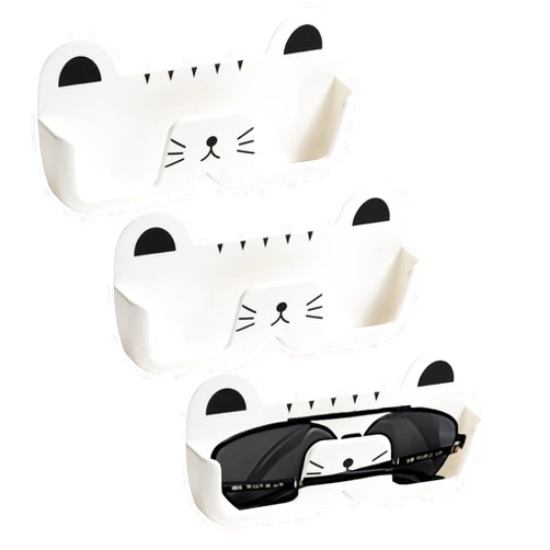 Wenrou 3 Piece Sunglass Storage, Wall Mounted Glasses Box, Hanging Glasses Holder, Interior Decoration, Storage for Eyeglasses and Sunglasses, Without Perforation