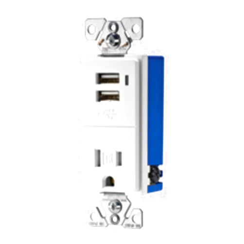 Cooper TR7740W-BOX Electrical Outlet, Combination USB Charger/Tamper Resistant Receptacle, 2-Pole 3-Way - White