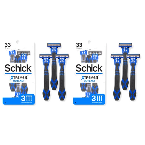 Schick Xtreme 4 Outlast Razor â€” Schick Xtreme4 Disposable Razors Men, 3 Count (Pack of 2)