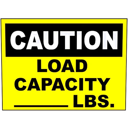 Home Comforts Vinyl Stickers - Bundle - Safety and Warning & Warehouse Signs Stickers - Caution Load Capacity (LBS) Sign - 10 Pack (3.5
