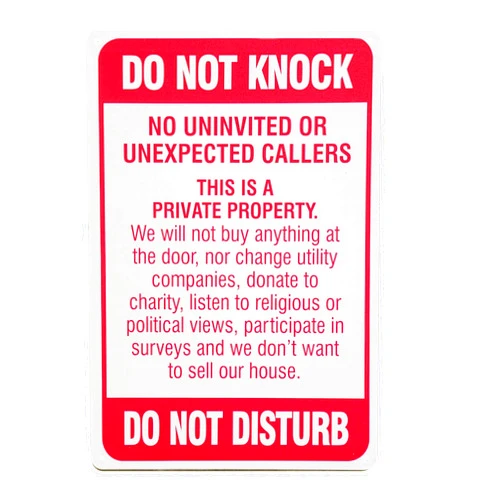 Monifith Do Not Knock Do Not Disturb Sign Red Warning Metal Tin Signs Home Door Wall Decor Sign Gift Size 8 X 12Inch