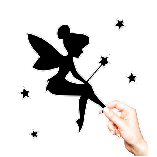 Bad Fish Custom Decals Tinkerbell Fairy Vinyl Stickers 2Pack - 0105 - Add magic to light switches, outlets, or any surface. Ideal for home decor, bedrooms, nursery, waterbottles, etc. Transform ordinary into enchanting. (1)