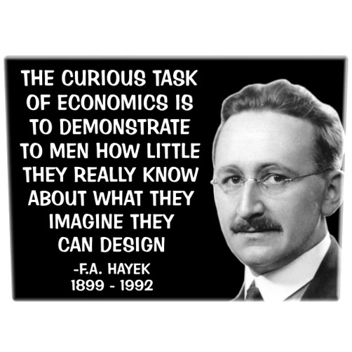 Square Deal Recordings & Supplies Magnet - F.A. Hayek Economics Quote