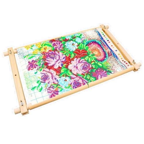 Guofa Embroidery Tapestry Scroll Frame, Cross Stitch Frame, Easy to Use Natural Beech Wood Embroidery Hoop Holder, Hands Cross Stitch Supplies for Art Craft Sewing Needlework Projects