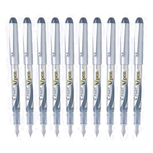 Pilot V Pen (Varsity) Disposable Fountain Pen, Fine Point, Black Ink, Value Set of 10