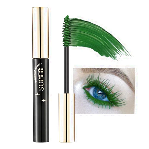 BINGBRUSH Colored Colorful Waterproof Mascara for Eyelashes Set,Blue White Black Brown Purple Long lasting Charming Voluminous Cruelty Free Vegan Eye Makeup (A-1Pc 4# Green, A)