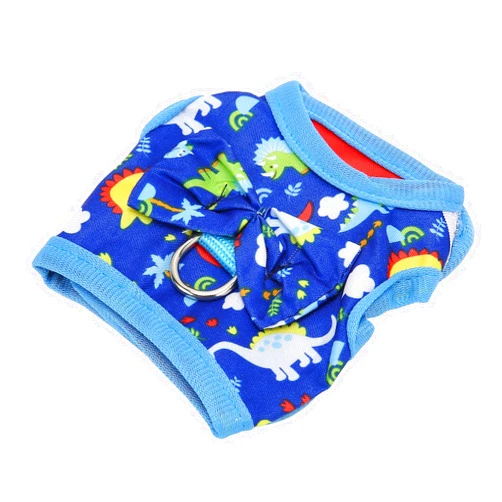 Qcwwy Pet Chest Strap, Leash, Cartoon Dinosaur Pattern Bunny Leashes Set Prevent Falling Off for Bunny for Small Animals S Cat Vest Harnesses and (S)