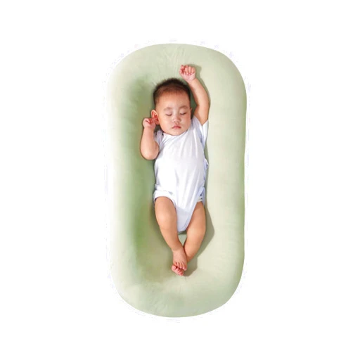 Saanerueen Baby Lounger for Newborn 0-24 Months, Infant Nest Sleeping for Baby in Bed, Soft Breathable Washable Newborn Lounger for Baby (Green,0-12 Months)