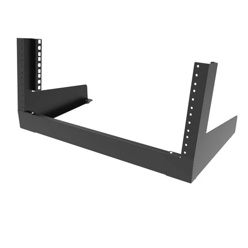 JINGCHENGMEI 4U Desktop Network Rack 19 inches Small Open Frame Rack 2 Post Free-Standing Tabletop Rack for Server, Patch Panel, Data, AV, IT,Studio or Networking Equipments (4U)