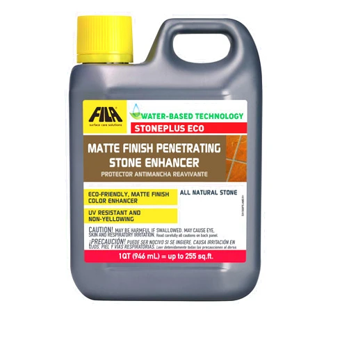 FILA Surface Care Solutions, STONEPLUS ECO, Stone Sealer and color Enhancer, Water Based Paver Sealer, Ideal for All Natural Stone like Travertine, Granite and Slate; Outdoor Enhancing Sealer, 1Qt