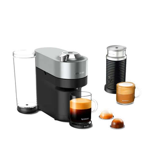 Nespresso Vertuo Pop+ Deluxe Coffee and Espresso Maker by Breville with Milk Frother, Titan