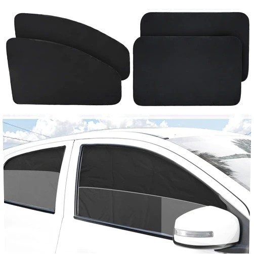 XCBYT Car Window Shades, 4 Pack Car Priavcy Curtains Side Window Sun Shades for Car Baby 100% Light Block Sun Shade for Car Window for Car Camping, Napping, Sleeping, Breastfeeding, Cloth Changing