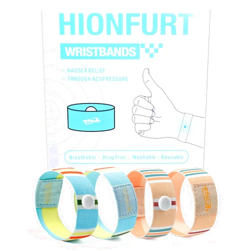 Hionfurt Nausea Relief Motion Sickness Bands, Sea Sickness Wristbands Motion Sickness (Cruise,Plane) Morning Sickness Anti Nausea Relief Wristband Bracelets for Pregnant Women and Adult Kids（Medium）