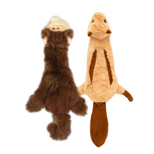 Best Pet Supplies Squeaky Dog Toys with Soft Durable Fabric for Small, Medium and Large Pets Interactive Toy for Indoor Play, Supports Active Biting and Play - Monkey, Squirrel, Small