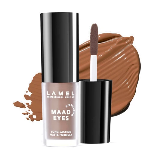 Lamel Matte Liquid Eyeshadow - Long Lasting Waterproof Eye Tint - Quick-Drying, Hypoallergenic Eye Makeup - Creamy & Smooth Formula - Brown Matte Cream Eyeshadow - Maad Eyes, №401, 5.2ml / 0.17oz