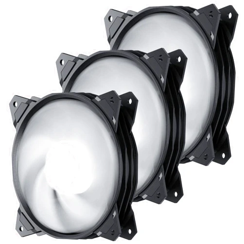 upHere Long Life 120mm 3-Pin High Airflow Quiet Edition White LED Case Fan for PC Cases, CPU Coolers, and Radiators 3-Pack,PF120WT3-3
