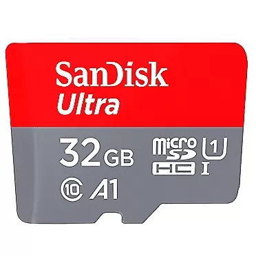 SanDisk 32GB Ultra microSDHC UHS-I Memory Card with Adapter - 98MB/s, C10, U1, Full HD, A1, Micro SD Card - SDSQUAR-032G-GN6MA