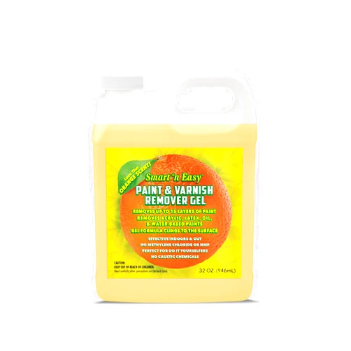 Safe 'n Easy Smart 'n Easy Paint & Varnish Remover Gel - Do It Yourself Friendly Paint Remover - Strips Multiple Layers of Acrylic, Latex, Oil, & Water-Based Paints & Varnishes - Orange Citrus Scent - 32oz.