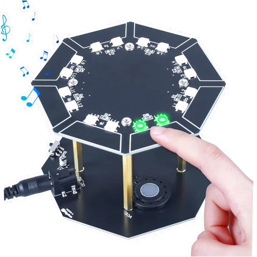 IS ICSTATION SMD Soldering Practice kit, Electronic Drum Soldering Project Finger Touch Drum with LED Lights SMT Soldering Practice Board DIY Instrument Kit for STEM Education Creative Present