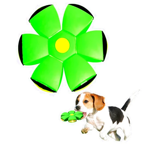 BADWALT Pet Toy Flying Saucer Ball, Flying Saucer Ball Dog Toy with 3 Light for Interactive Dog,Cats, Children's Foot Ball,Outdoor Games,Camping Games-Green