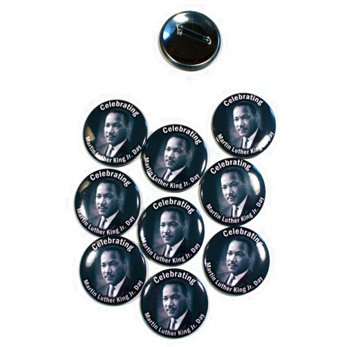 WACKYBUTTONS.COM YOUR SOURCE FOR QUALITY BUTTONS Celebrating Martin Luther King Jr Day Pinback Buttons - 2.25 Inch Round - 10 Pack