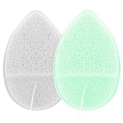 WY LIGHTING LEVEL 2 PCS Facial Sponge Konjac Glove Bath Sponge Gentle Exfoliating Pads Wash Reusable Puff for Daily Face Deep Pore Cleansing Blackheads Dead Skin, Makeup Remover (Gray, Green)