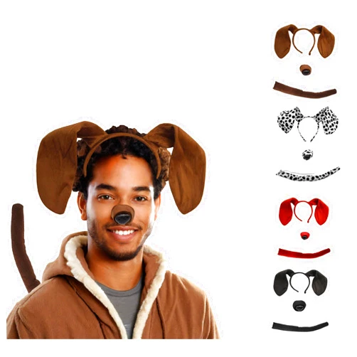 Nicky Bigs Novelties Unisex-Adult Puppy Dog Ears Headband Nose and Tail Costume Accessory Kit