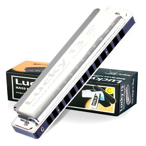 East top Lucky 13 Bass Plus Blues Harmonica 13 Holes Diatonic Harp Mouth Organ Professional Musical Instruments PowerChromatic C Key harmonica for Adults