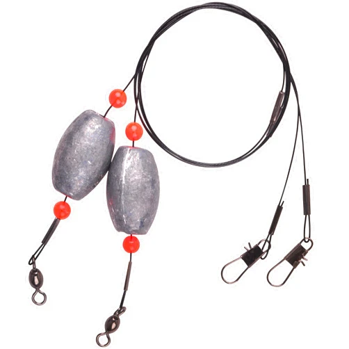 Shaddock Fishing Fishing Egg Sinker Weight Rigs, Stainless Steel Fishing Wire Leaders with Sinkers Fish Swivels and Snaps Flounder Rig Saltwater for Bottom Fishing
