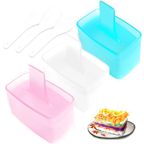 TAORISH Musubi Mold, 3 Pack Musubi Maker Press, Non-Stick Onigiri Mold Maker Sushi Press Mold for Musubi Home DIY, Kid Lunch Bento (with 3 Rice Ladles)