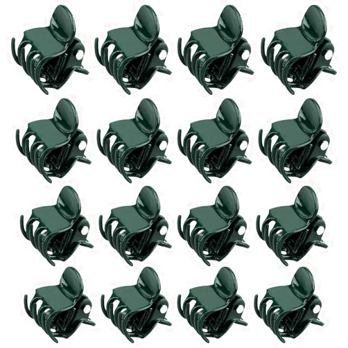 KINGLAKE GARDEN Plant Orchid Clips,100 Pcs Plant Clips Dark Green Plant Orchid Support Clips with Box,Garden Orchid Clips for Supporting Stems Vines Stalks Grow Upright
