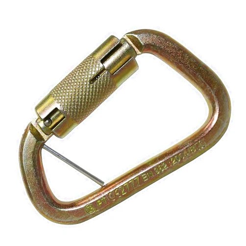 WOLF Industrial Products AFP Twist-Locking D-Steel High-Strength Carabiner w/Pin, ANSI & OSHA Compliant (1)
