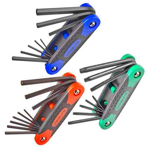 Carbyne 25-Piece Folding Hex (Allen) Key & Star (Torx) Wrench Set – Inch(Standard)/Metric/Star(Torx), Heat Treated S2 Steel. Includes Metric Hex 1.5-8mm, SAE Hex 5/64