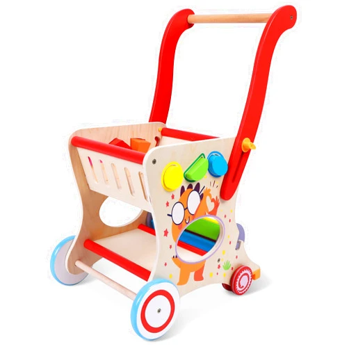 GYBest Wooden Baby Walker, Push Walker for Babies Toddler Boy Girl Learning to Walk, Height Adjustment Handle Baby Learning Walker Push Toy for Toddler