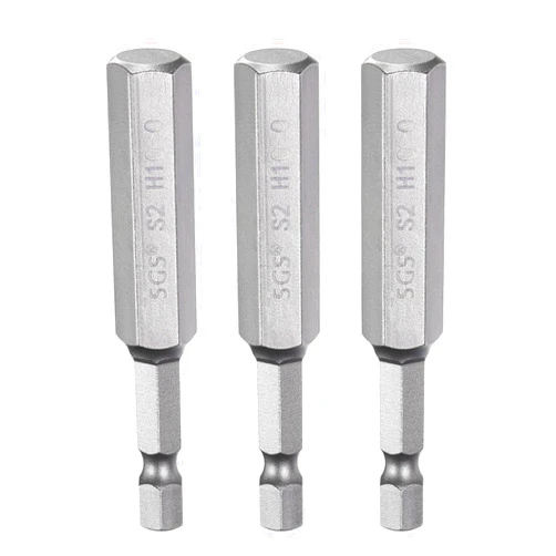HARFINGTON 3pcs H10.0 Hex Head Drill Bit Wrench 10mm Metric Flat Tip 1/4