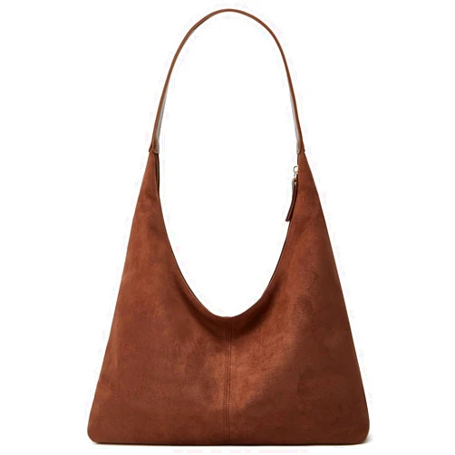 Jusavie Trendy Suede Crescent Shoulder Bag Women Tote Bag Satchels Crossbody Purse Top-handle Travel College Work Tote Handbag